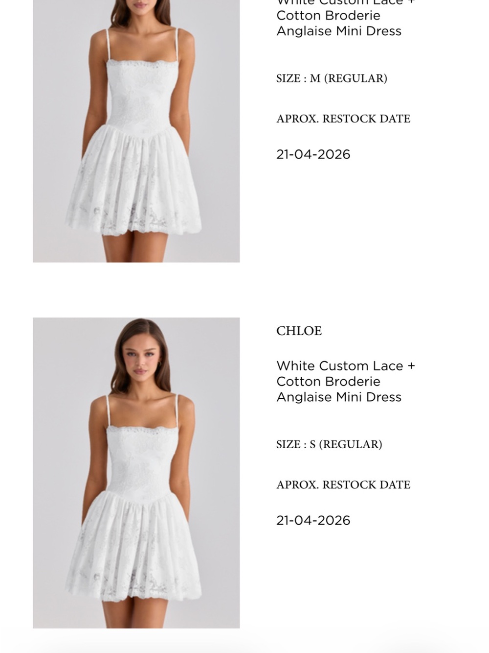 Chloe White Lace Broderie Anglaise Mini Dress - Picture 3 of 6